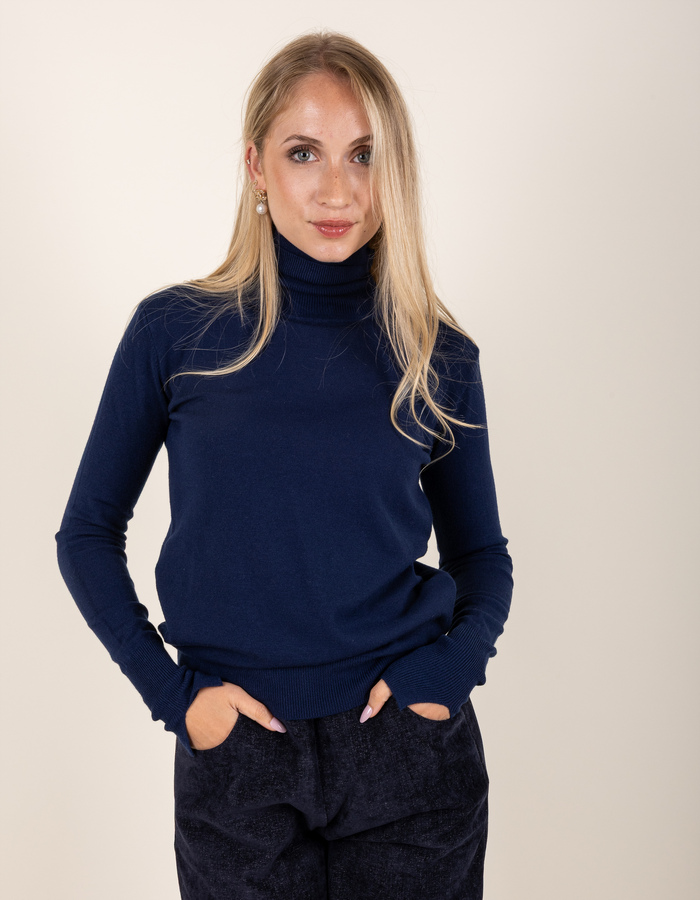 Beau Et Lou pull rolkraag navy