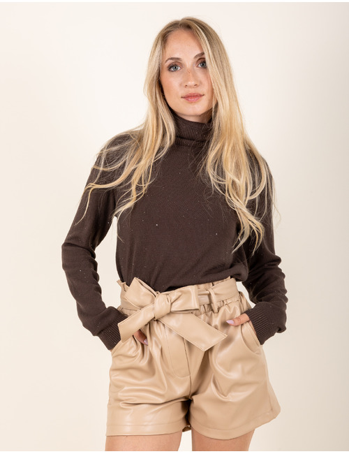 Beau Et Lou pull rolkraag bruin