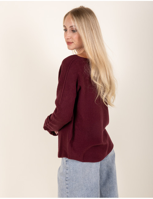 Beau Et Lou pull met ronde hals bordeaux