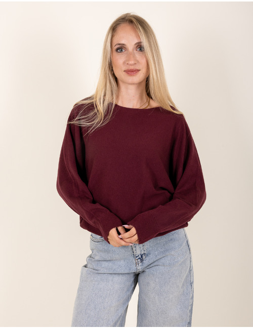 Beau Et Lou pull met v-hals bordeaux