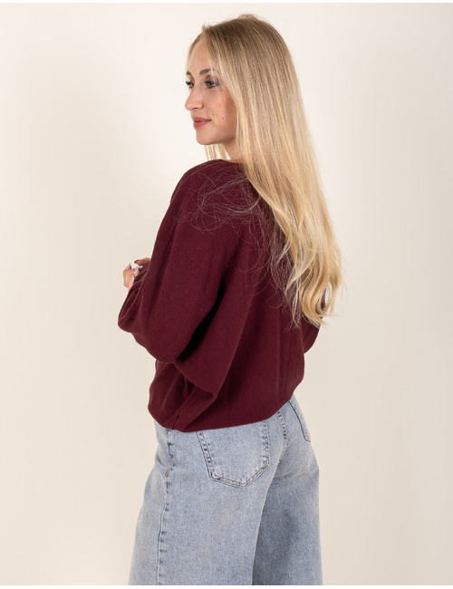 Beau Et Lou pull met v-hals bordeaux