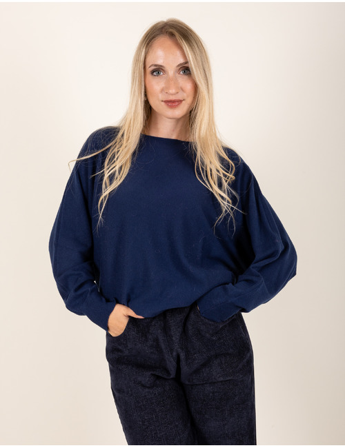 Beau Et Lou pull met v-hals navy