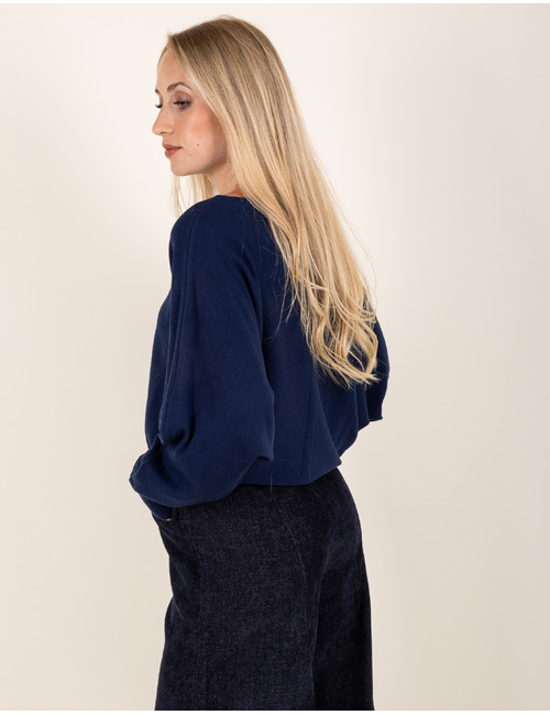 Beau Et Lou pull met v-hals navy