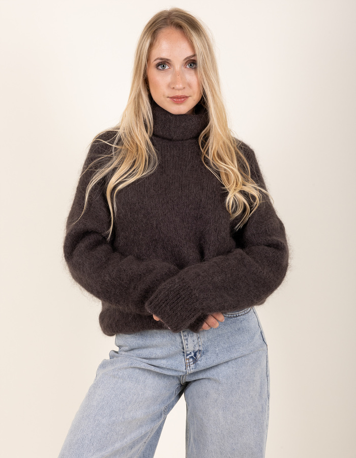 Beau Et Lou pull rolkraag bruin