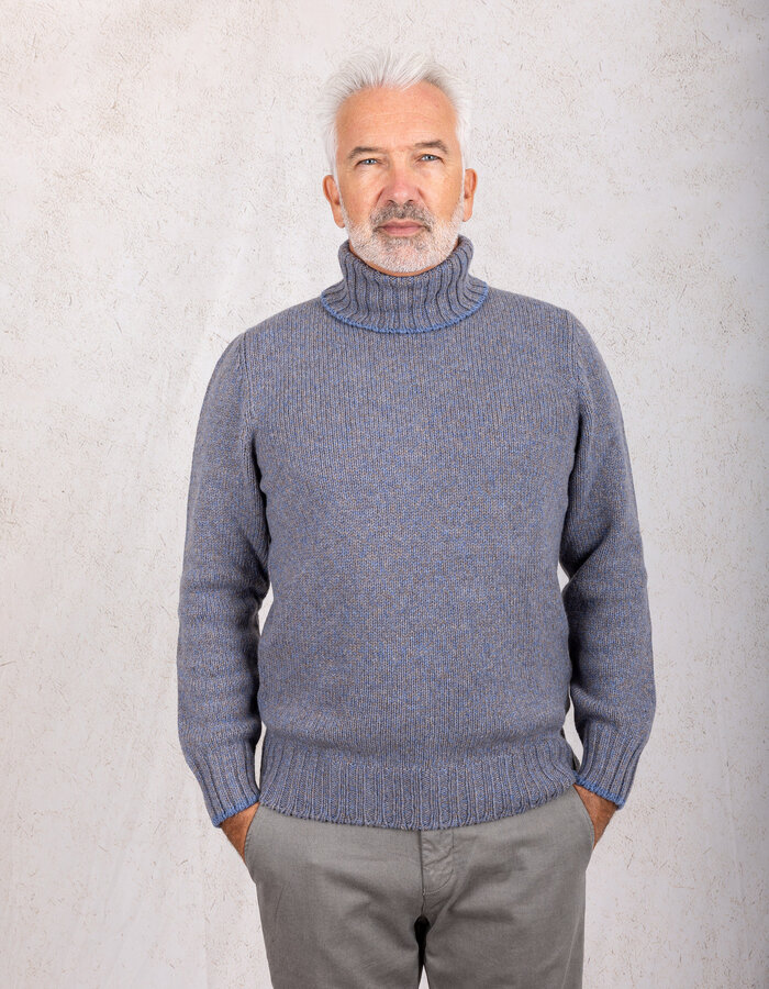 Gran Sasso pull rolkraag blauw