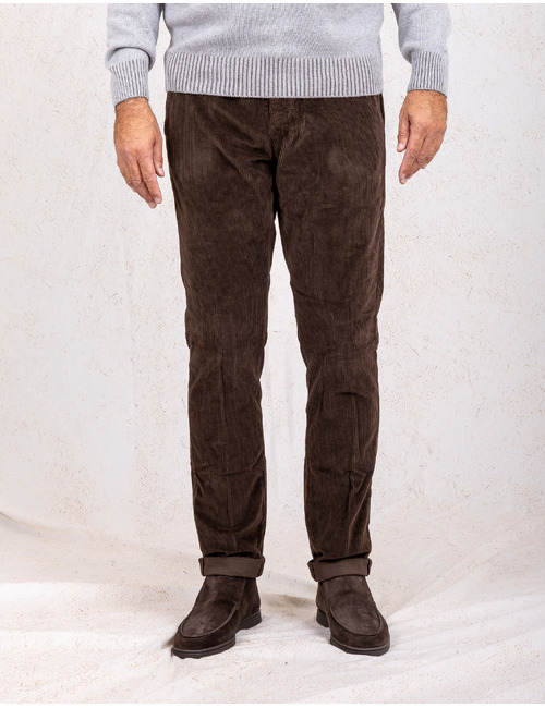 Torino corduroy modern fit chino bruin