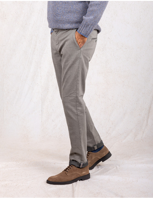Torino chino modern fit met diagonale structuur grijs