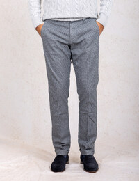 Torino chino met microdessin grijs