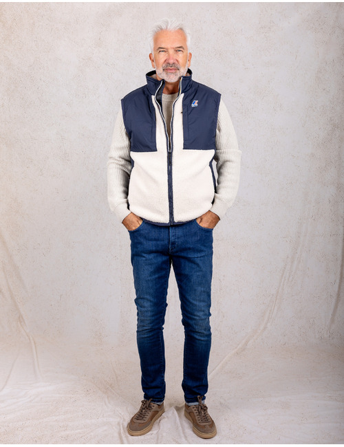 Vital 4.0 Orsetto sherpa bodywarmer blauw ecru