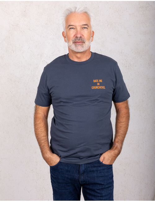 DATE ME IN COURCHEVEL T-shirt met rugprint donkerblauw