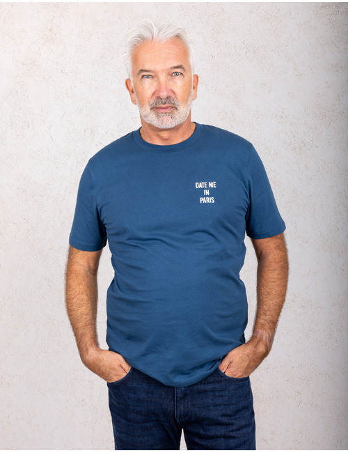 DATE ME IN PARIS T-shirt met rugprint blauw