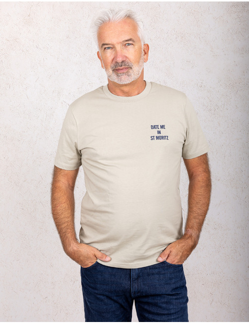 DATE ME IN ST MORITZ T-shirt met rugprint beige