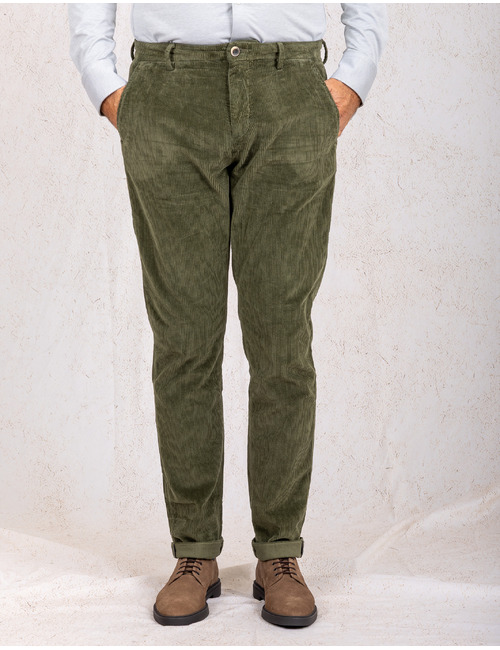 Torino corduroy modern fit chino groen