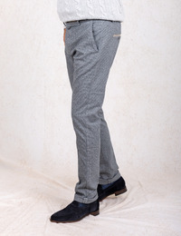 Torino chino met microdessin grijs
