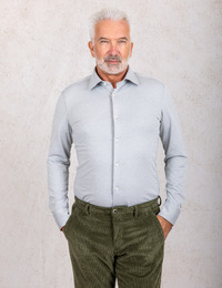 P-HANK-K-261 slim fit businesshemd in jersey grijs