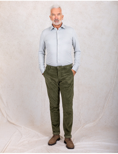 P-HANK-K-261 slim fit businesshemd in jersey grijs