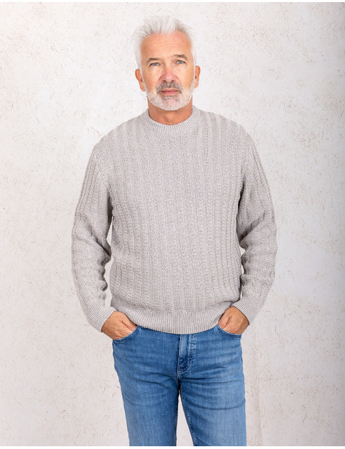 Arakingo relaxed fit katoenen trui met ronde hals beige