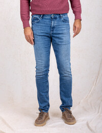 C-Delaware slim fit stretchjeans met wassing blauw