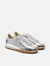 Bridge - sneakers in metallic leer zilver