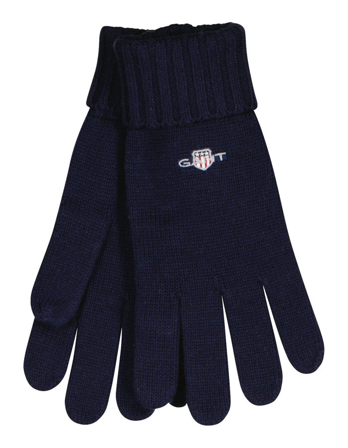 Cotton Blend Logo handschoenen marineblauw