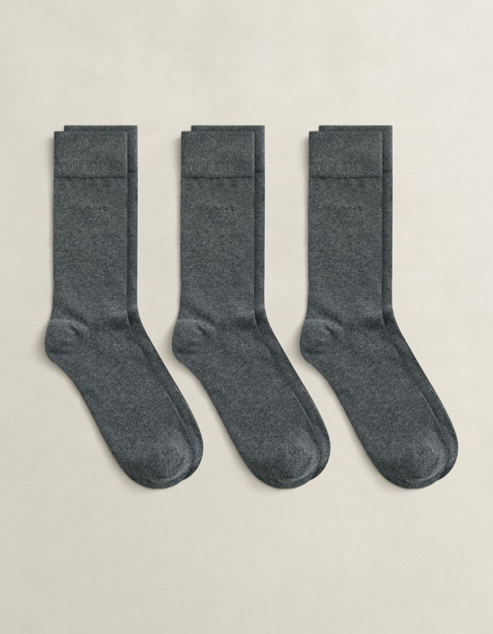 Soft Cotton sokken 3-pack van katoen gemêleerd grijs