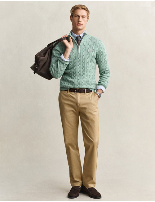 Gant pull met rits groen
