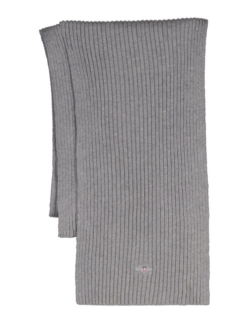 Cotton Blend Logo sjaal grijs gemêleerd