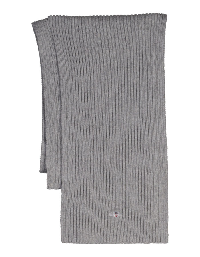 Cotton Blend Logo sjaal grijs gemêleerd