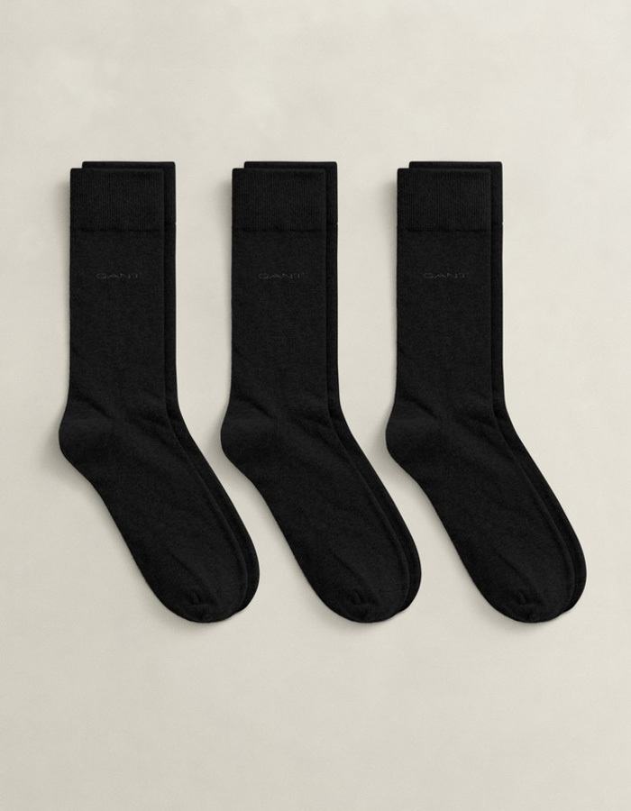 Soft Cotton sokken 3-pack van katoen zwart