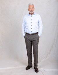 Slimline hemd met klassieke kraag lichtblauw