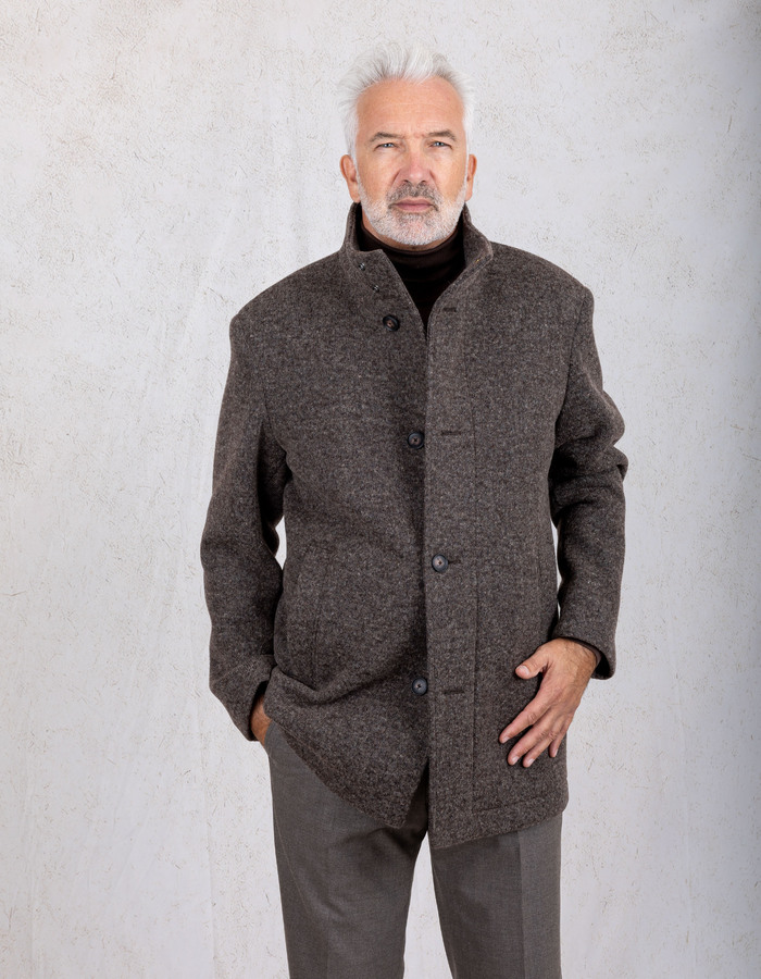 Boss korte mantel bruin