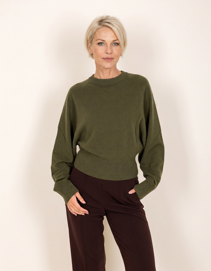 Riani pull met ronde hals kaki