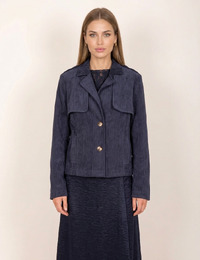 Janice - jas met corduroystructuur blauw
