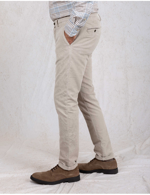 BGO5 broek modern fit velour birdseye ecru