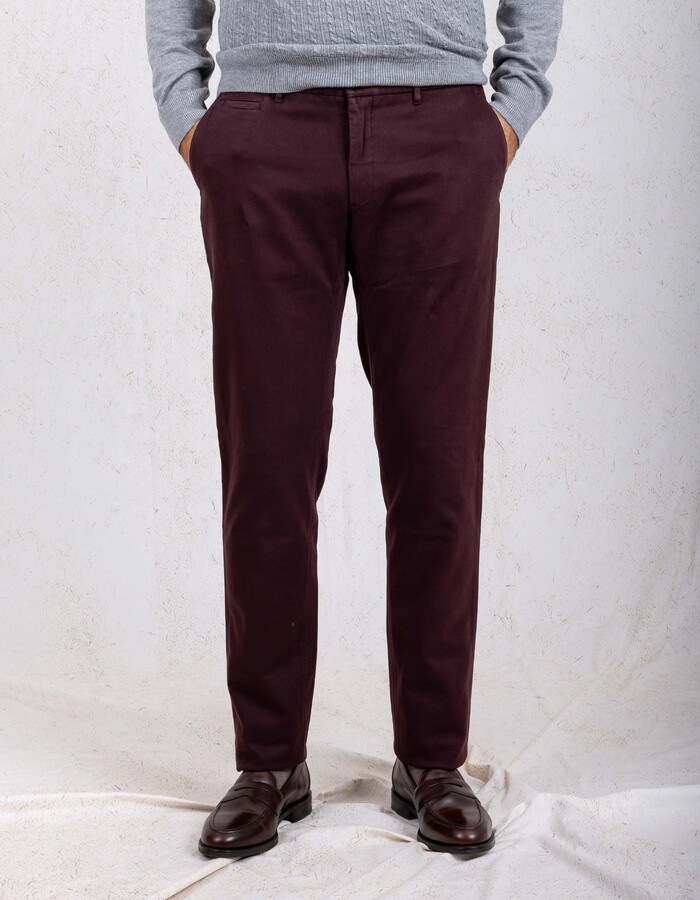 Zilton slim fit broek rood