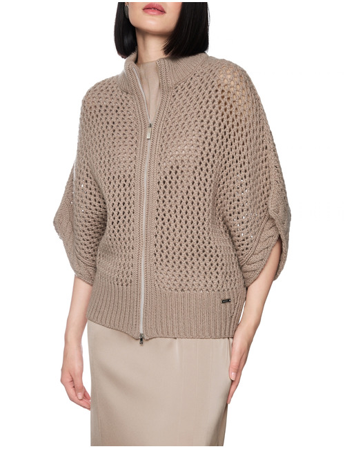 Marccain 3/4 mouw gilet bruin