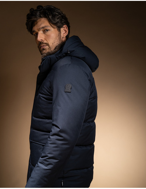 Bartolo gewatteerde jas met capuchon navy