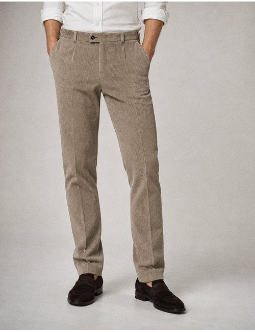 DiCliffer37 kostuumbroek met stretch taupe