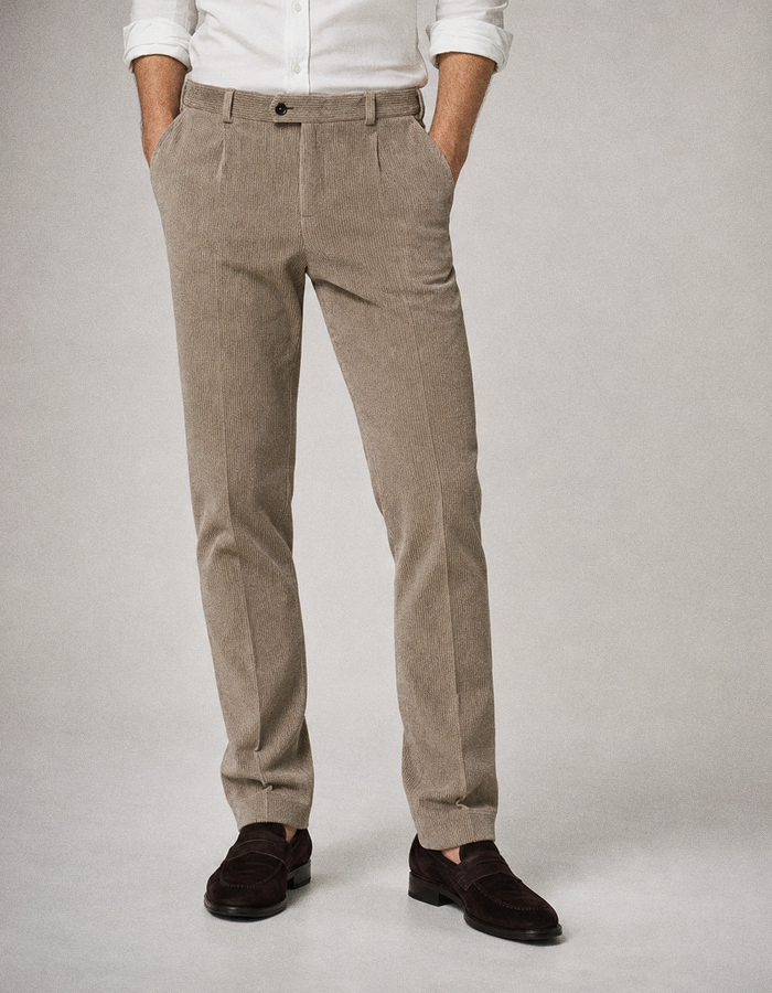 DiCliffer37 kostuumbroek met stretch taupe