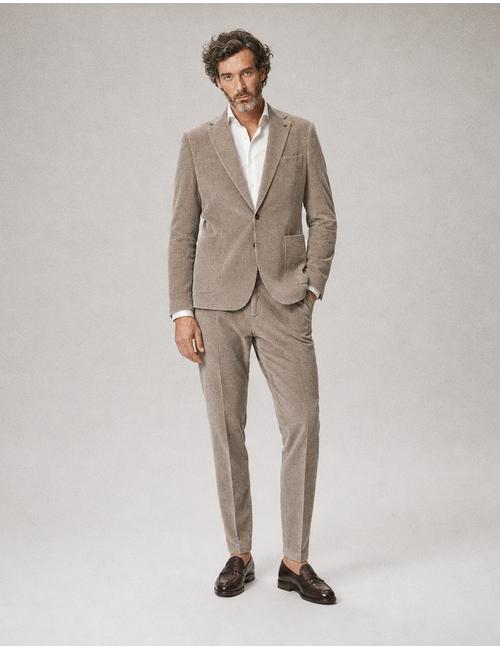 DiCliffer37 kostuumbroek met stretch taupe