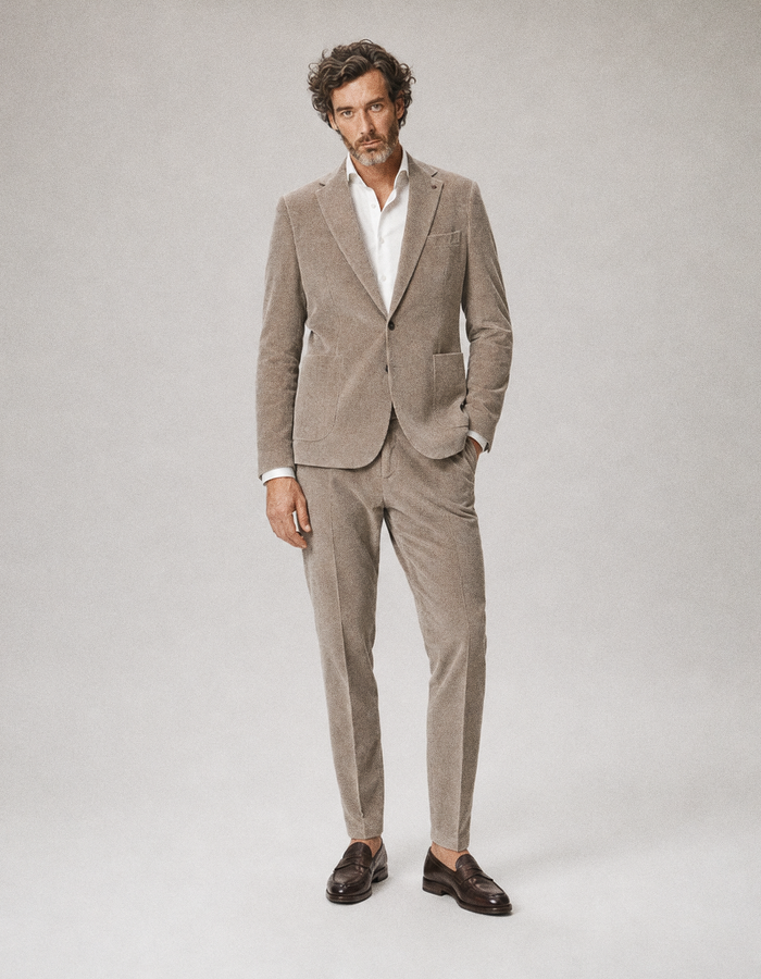 DiCliffer37 kostuumbroek met stretch taupe