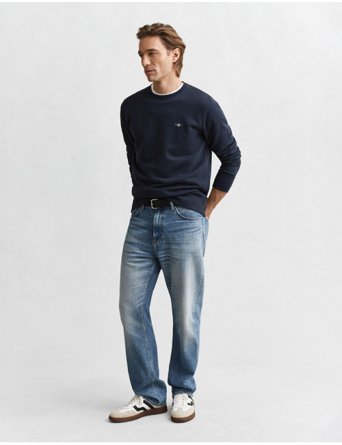 Shield sweatshirt met ronde hals evening blue