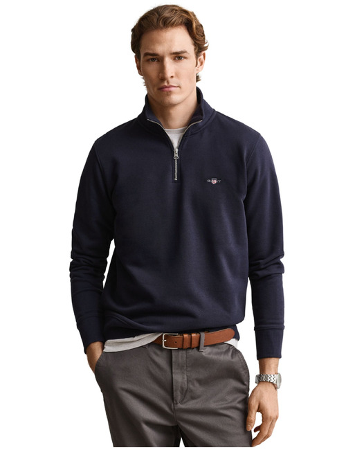 Shield sweatshirt met halve rits evening blue