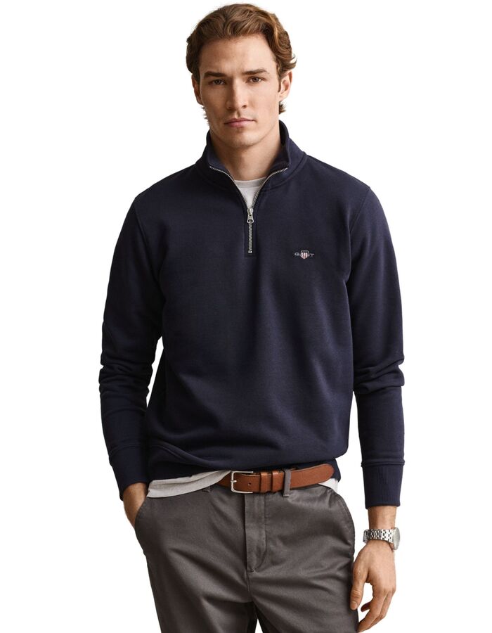 Shield sweatshirt met halve rits evening blue