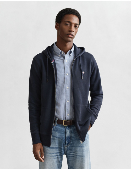 Shield hoodie met ritssluiting evening blue