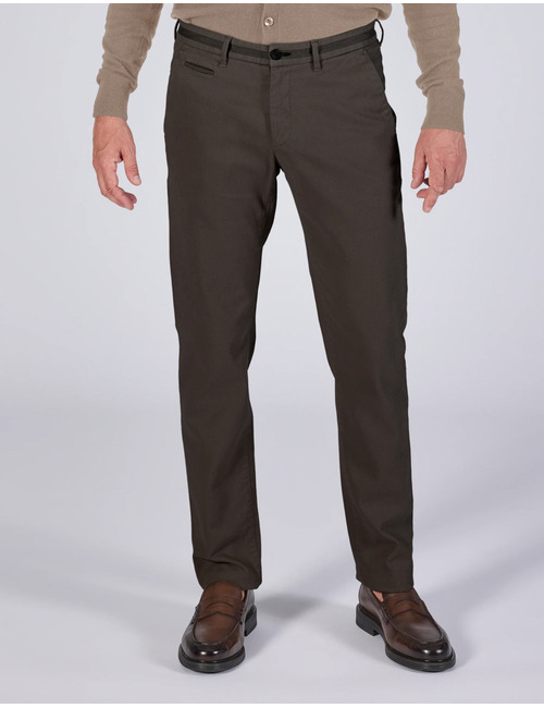 SIDNEY-PF slim fit broek espresso