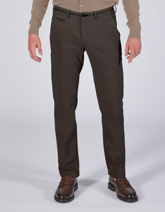 SIDNEY-PF slim fit broek espresso