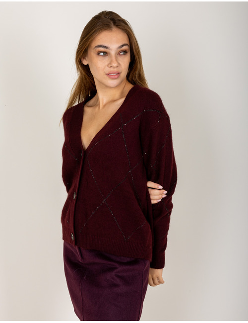 Lalotti lange mouw gilet rood