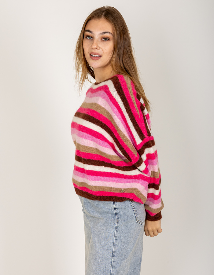 Amelie Amelie lange mouw pull multicolor