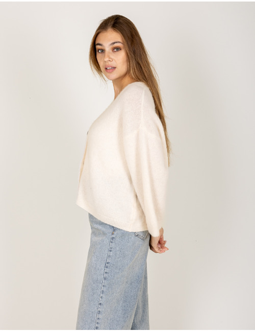 Amelie Amelie lange mouw gilet wit